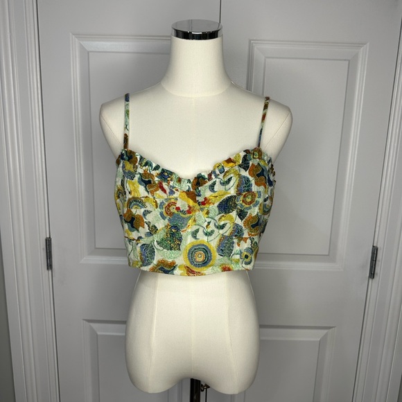 Abercrombie & Fitch 2Piece Colorful Paisley Crop Top & Cami Long Sleeve Size L - Picture 4 of 14